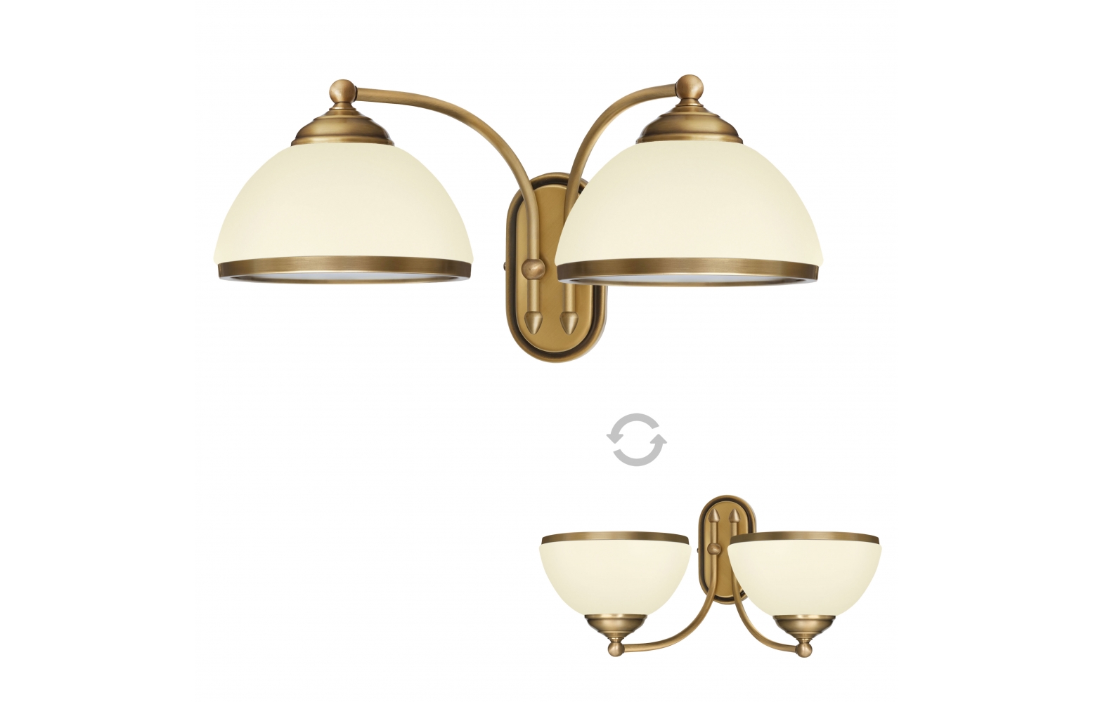 Klasyczny kinkiet z dwoma kloszami YR-K2E