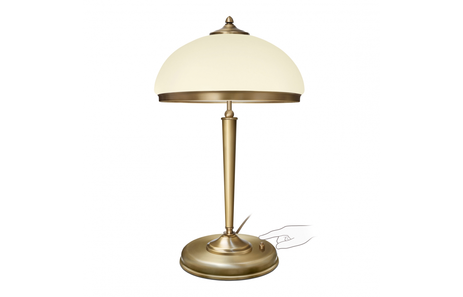 Lampa gabinetowa z kremowym kloszem YR-B2E-P