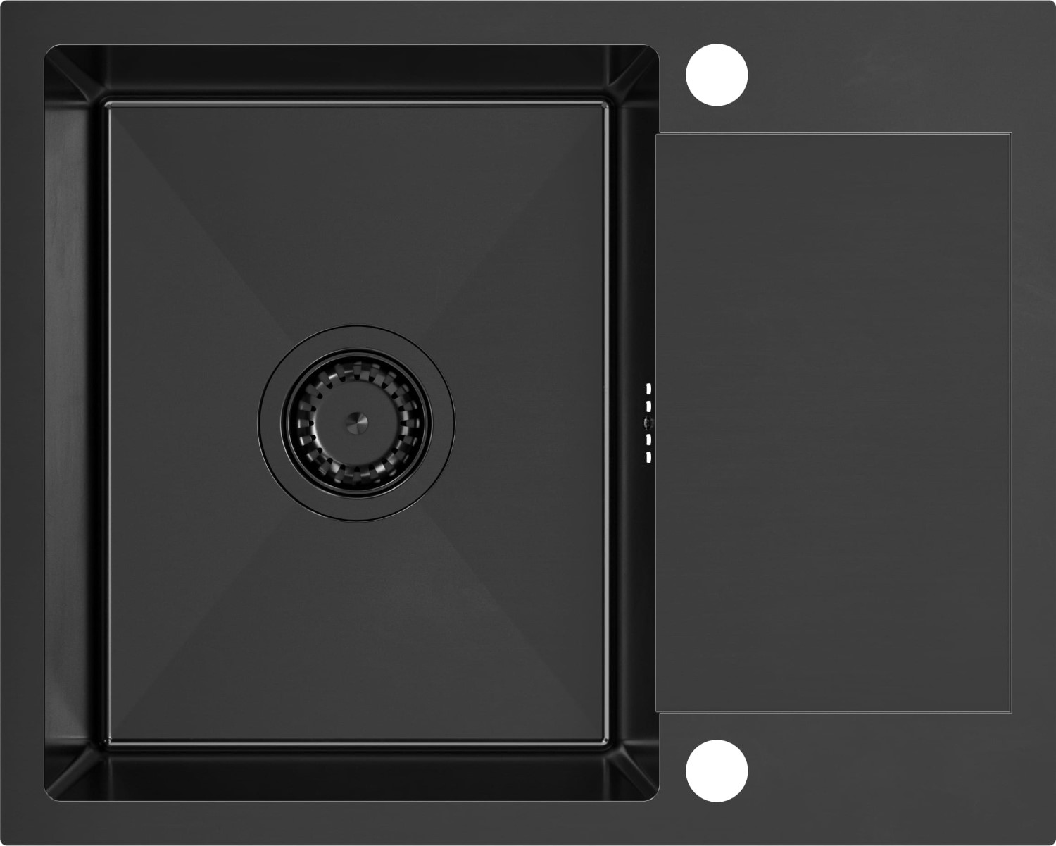 Zlew QUADRON LUKE 116 czarna stal szczotkowana (BLACK INOX) + zaślepka (ZH6048PVDBLM)