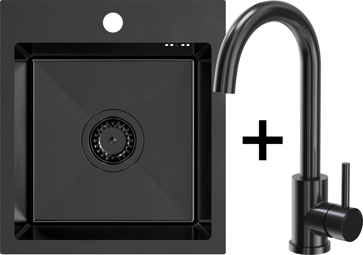 QUADRON LUKE 90 czarna stal szczotkowana (BLACK INOX) + KATE black inox (ZH4045PVDBLM_3623500_PVDBLM)