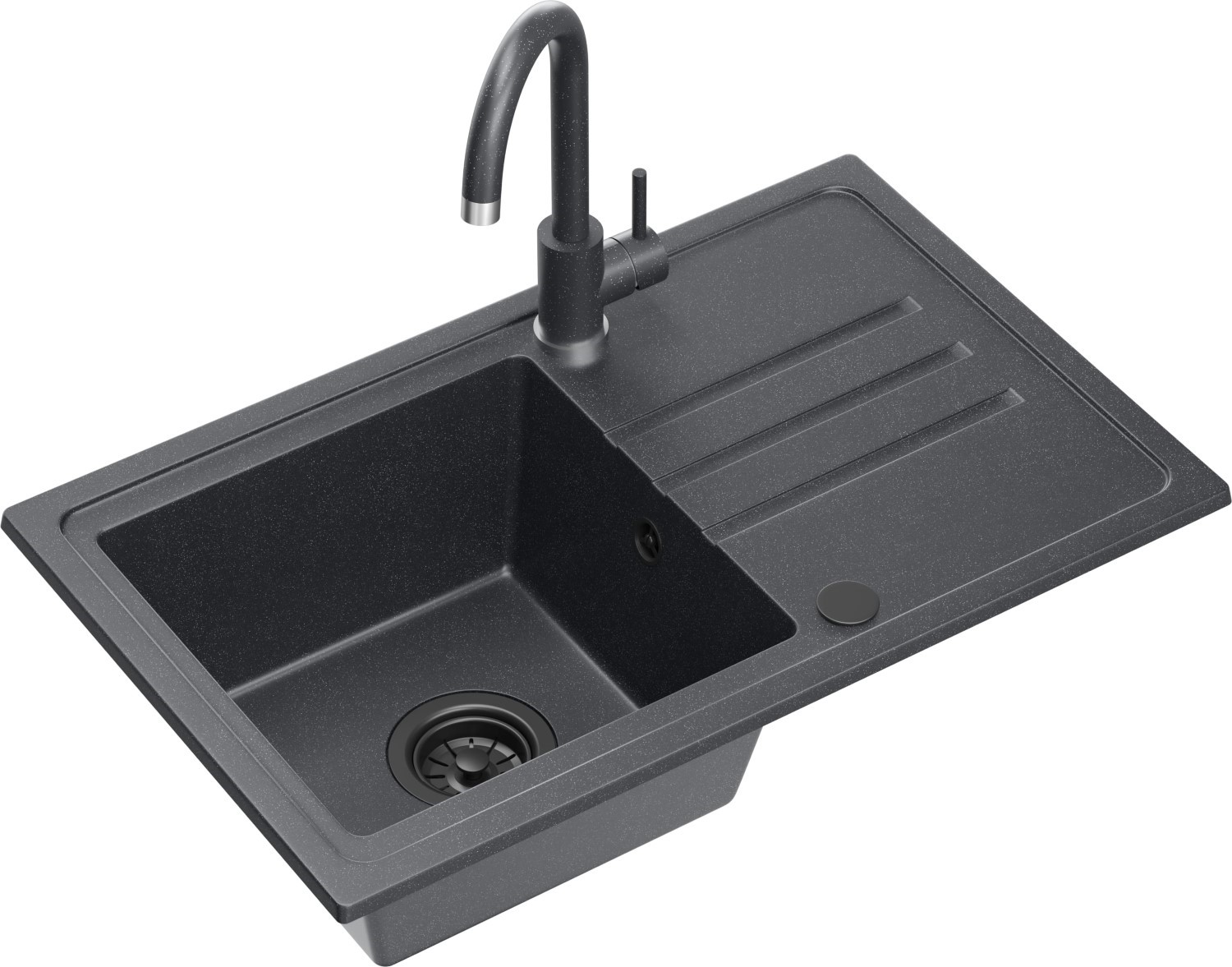 Zestaw QUADRON BEN 111 + KATE czarny nakrapiany (BLACK DOTTED) + SYFON z ZAŚLEPKĄ czarny