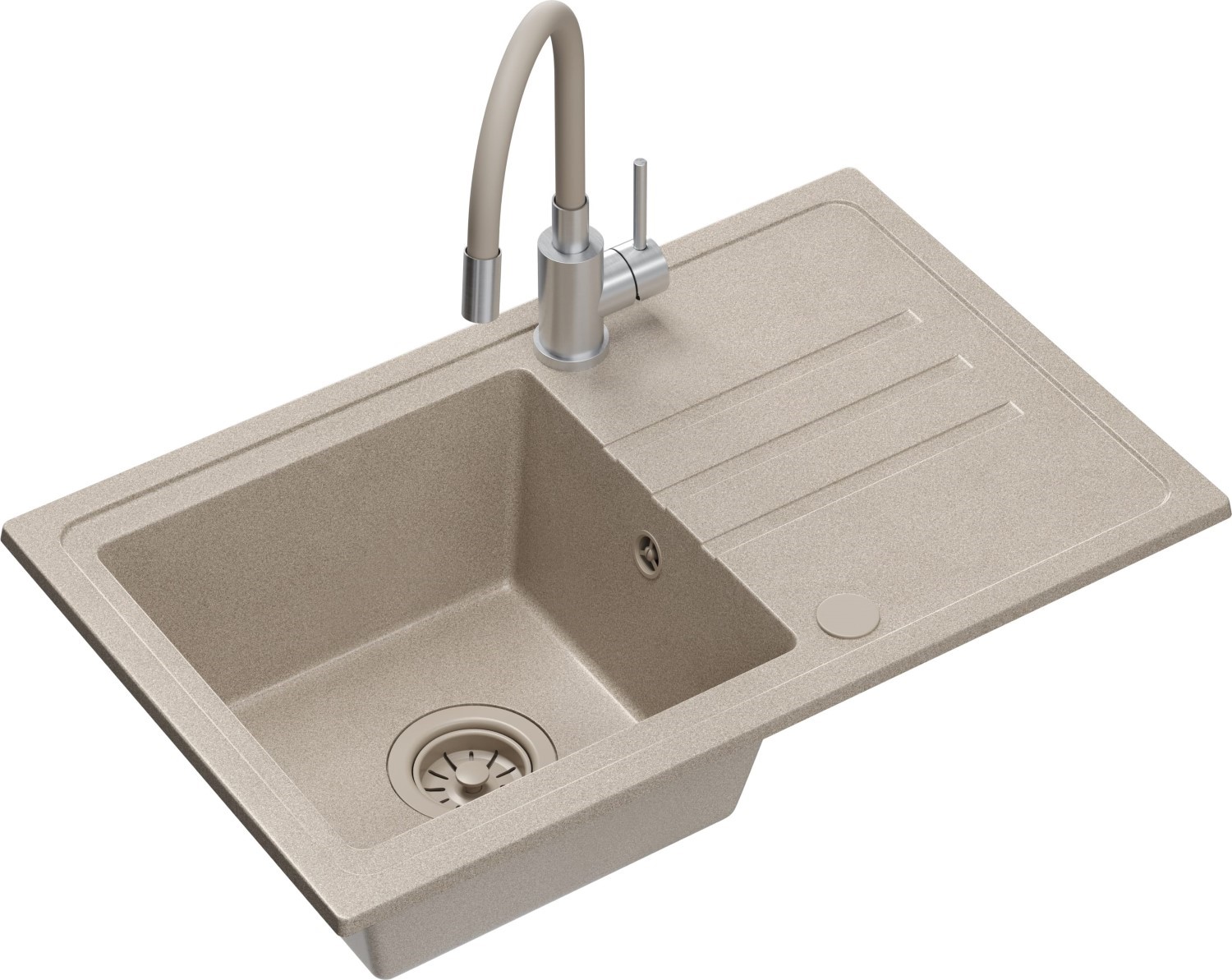 QUADRON BEN 111 beżowy (RIVER SAND) + MAGGIE inox/beż + SYFON z ZAŚLEPKĄ beżowy HCB7044BEZK_PC_3323503BE_OPK