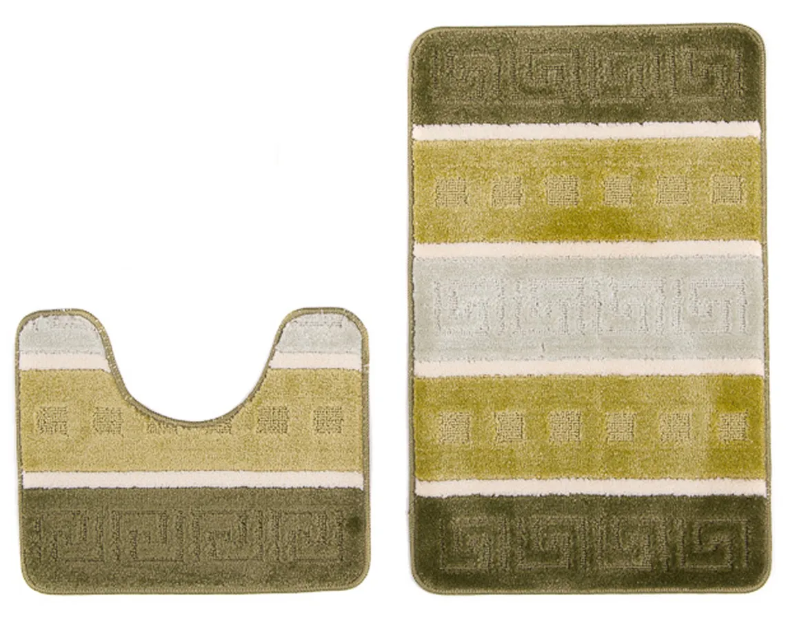 Zielony elegancki komplet chodniczków łazienkowych W3-Z82