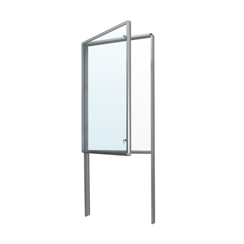 Gablota ogłoszeniowa jednodrzwiowa magnetyczna zewnętrzna wolnostojąca 200cm