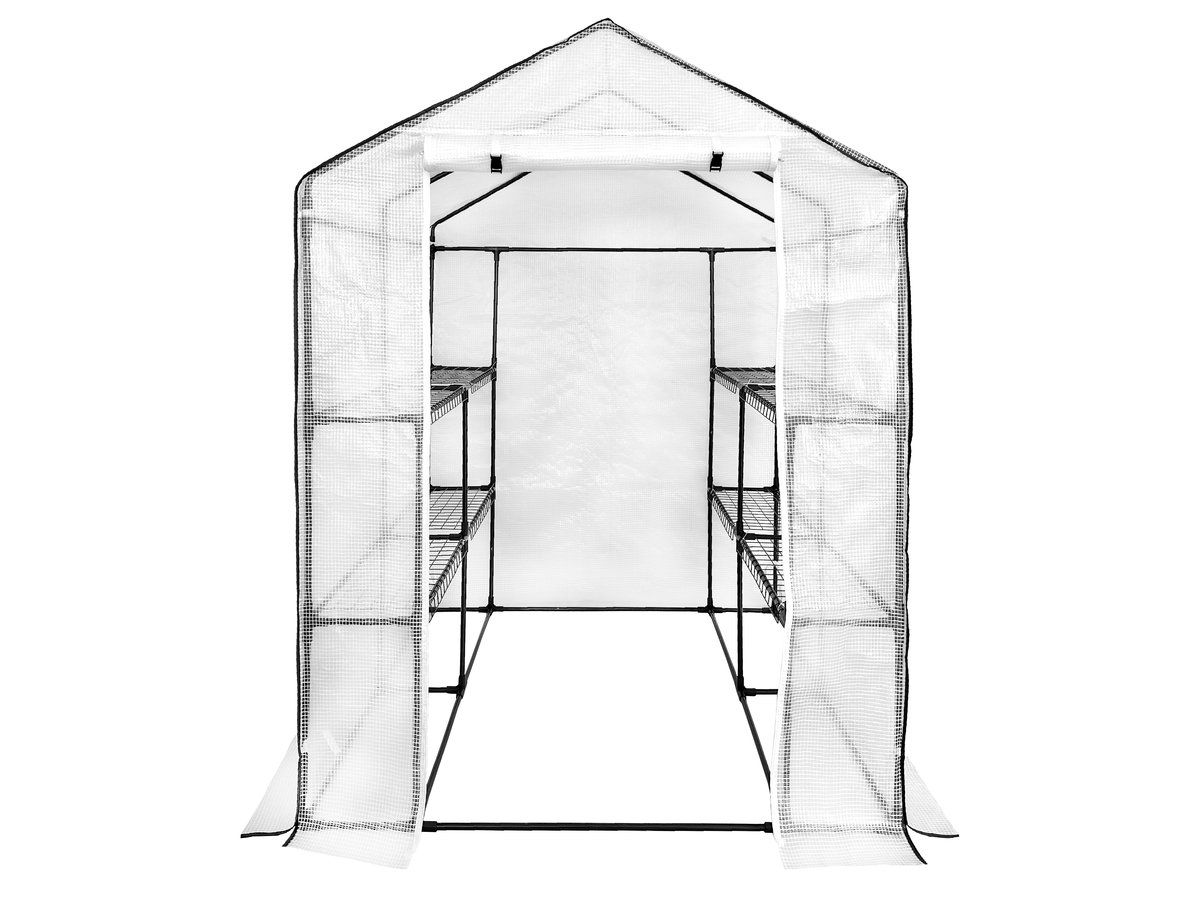 Mini tunel szklarniowy z półkami szklarnia 1,4x1,4x2m Biały