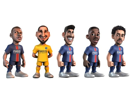 zestaw figurek football psg 5x minix 7cm mbappe dembele sensio marquinhos donnarumma