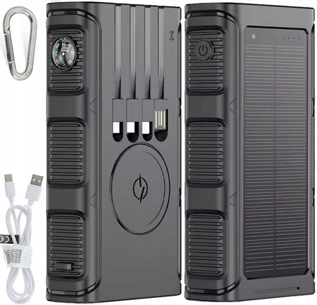 Powerbank Ładowarka Solarny Indukcja 36000mah 8xusb Latarka 2x Led Usb-c Pd