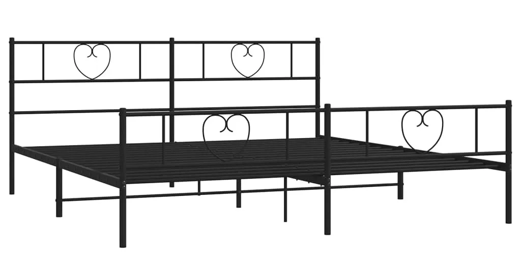 Czarne metalowe łóżko małżeńskie 200x200cm P4-R97