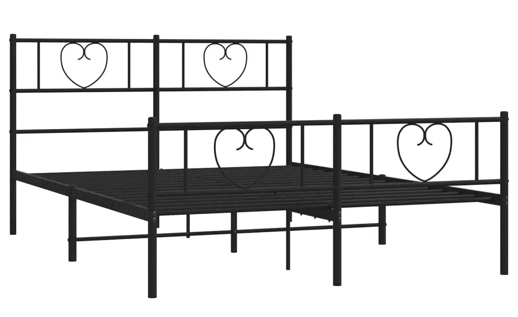 Czarne metalowe łóżko małżeńskie 160x200cm G0-L78
