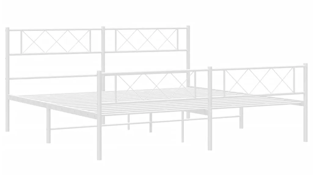 Białe nowoczesne metalowe łóżko małżeńskie 200x200 cm Z4-A22