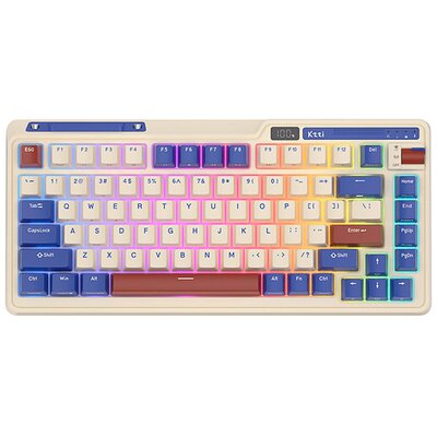 Klawiatura mechaniczna Royal Kludge KZZI K75 pro RGB, Moment Switch (retro-niebieska)