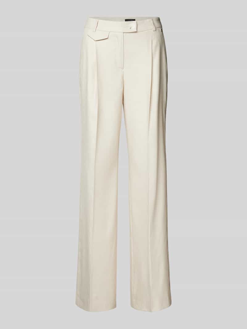 Spodnie materiałowe z szeroką nogawką i zakładkami w pasie