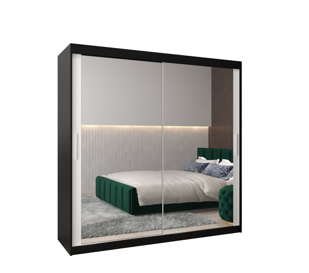 Szafa przesuwna garderoba TOKYO 3 200 gł. 62 Czarny / Biały