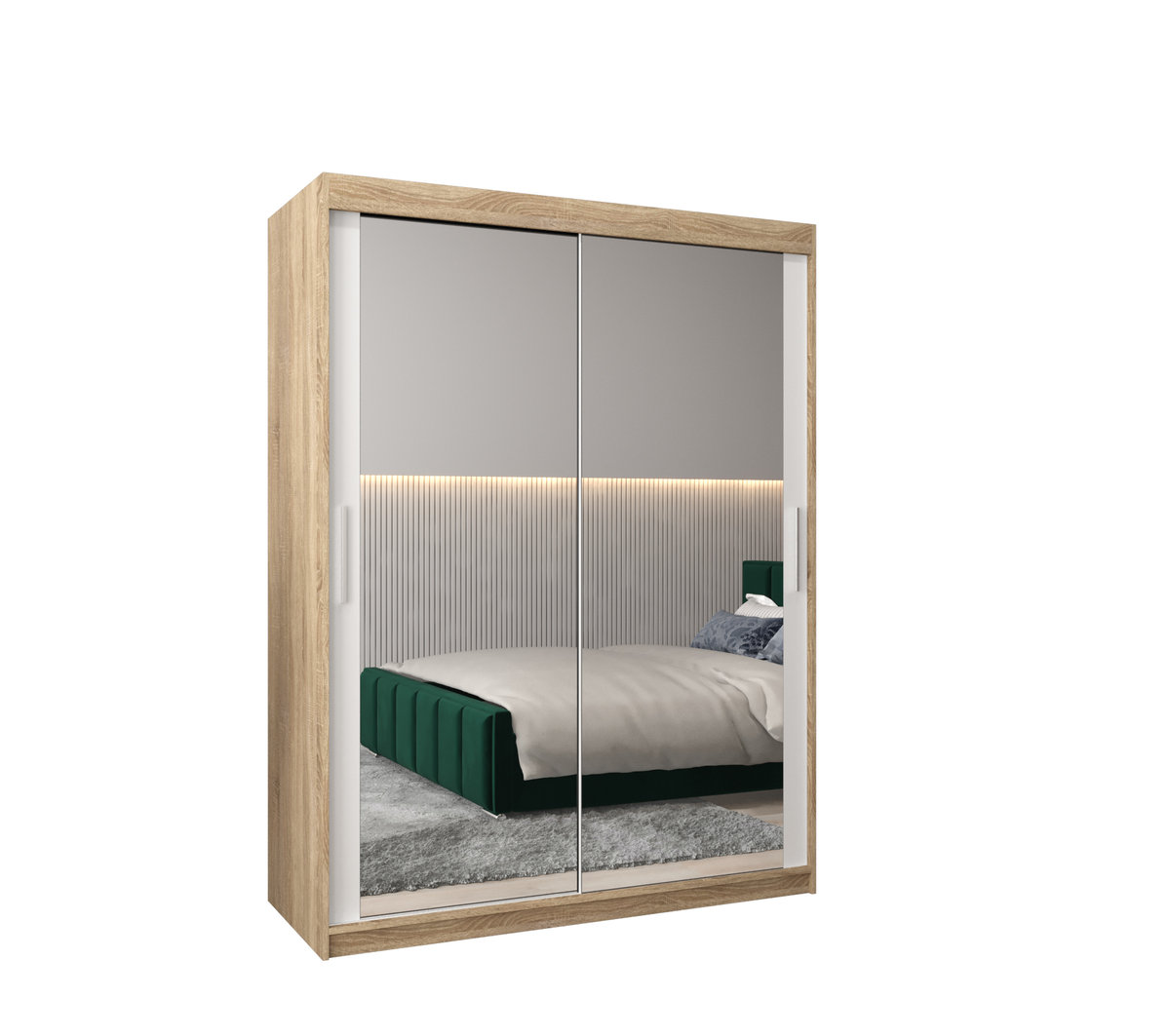 Szafa przesuwna garderoba TOKYO 3 150 gł. 62 Sonoma / Biały