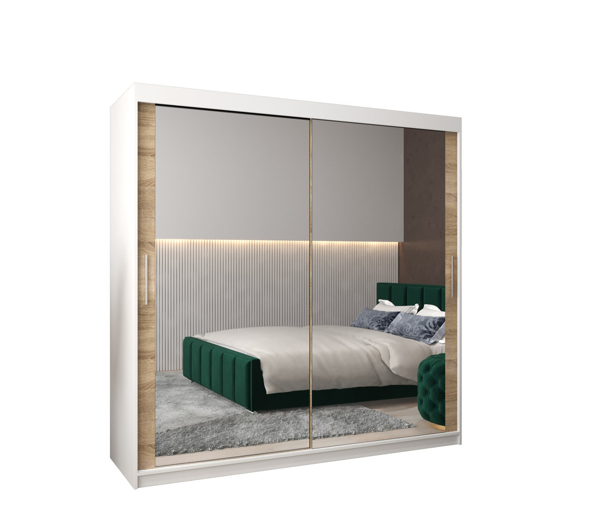 Szafa przesuwna garderoba TOKYO 3 200 gł. 62 Biały / Sonoma