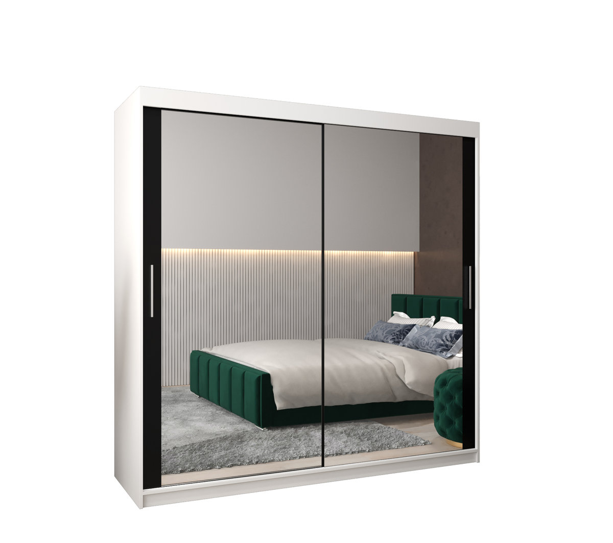 Szafa przesuwna garderoba TOKYO 3 200 gł. 62 Biały / Czarny