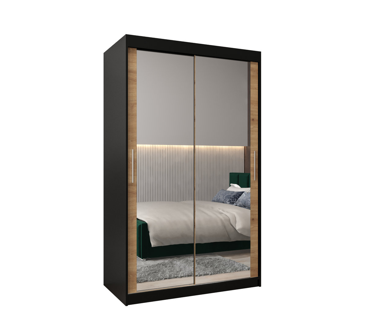 Szafa przesuwna garderoba TOKYO 3 120 gł. 62 Czarny / Artisan