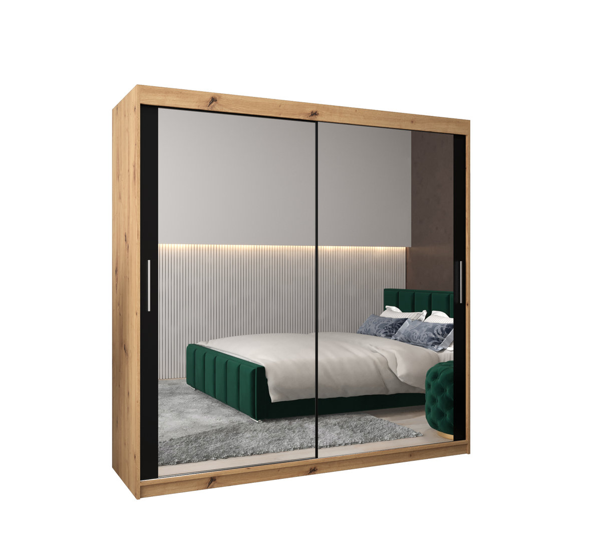 Szafa przesuwna garderoba TOKYO 3 200 gł. 62 Artisan / Czarny