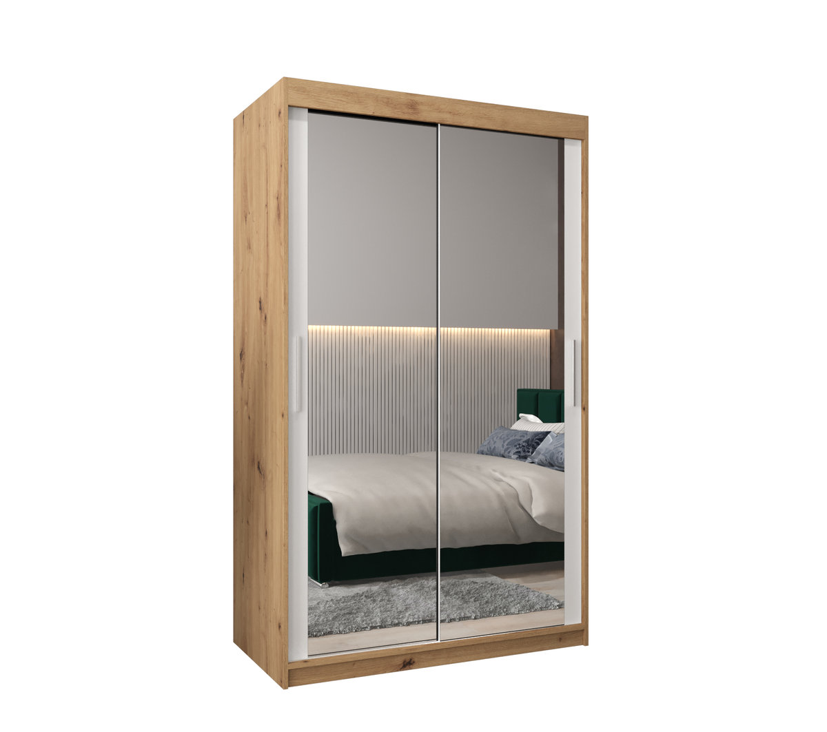 Szafa przesuwna garderoba TOKYO 3 120 gł. 62 Artisan / Biały