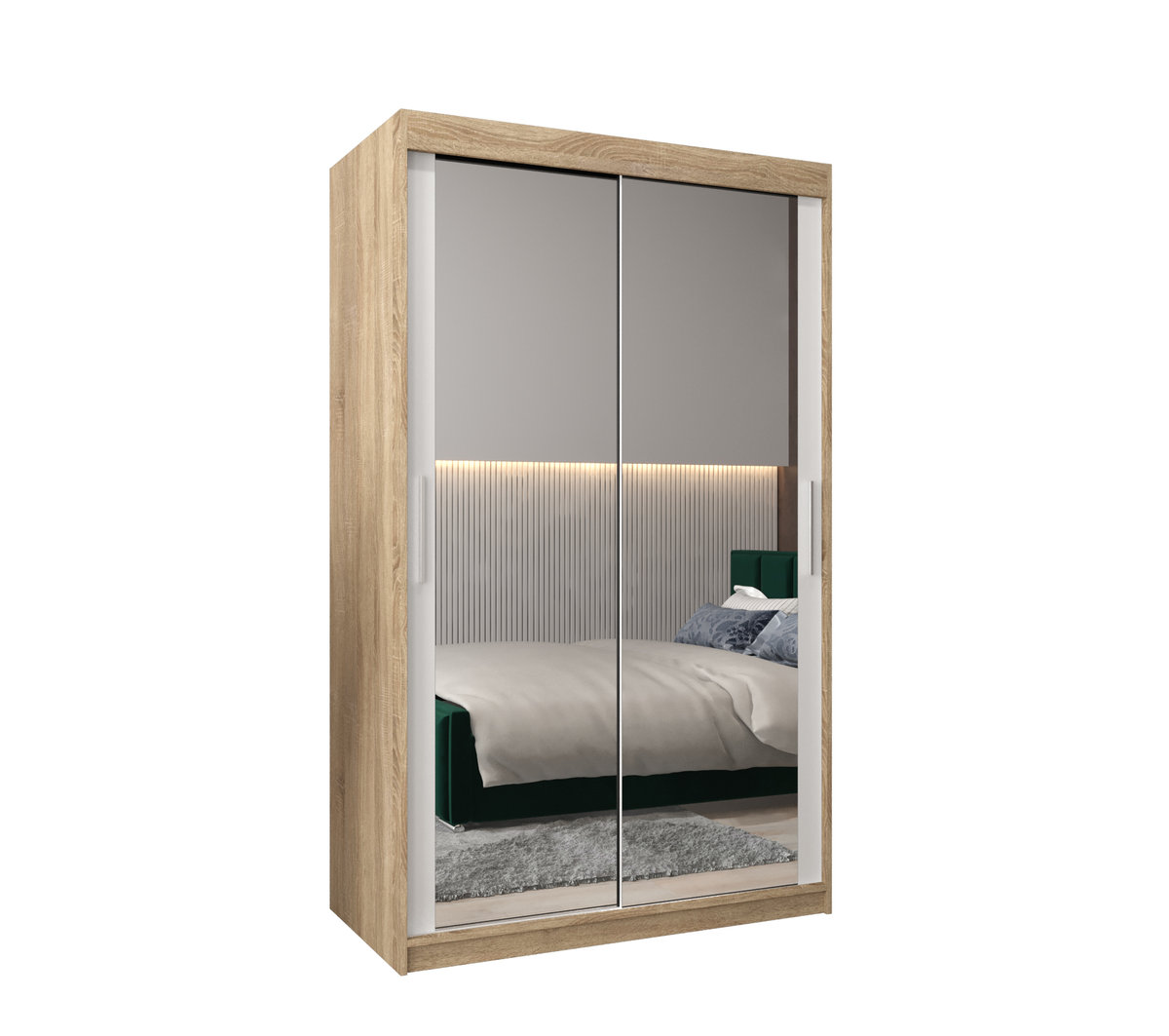 Szafa przesuwna garderoba TOKYO 3 120 gł. 62 Sonoma / Biały