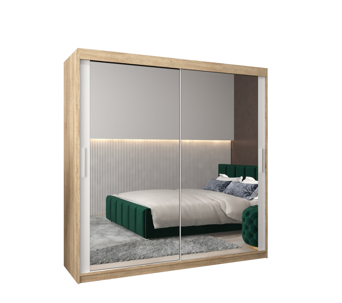 Szafa przesuwna garderoba TOKYO 3 200 gł. 62 Sonoma / Biały