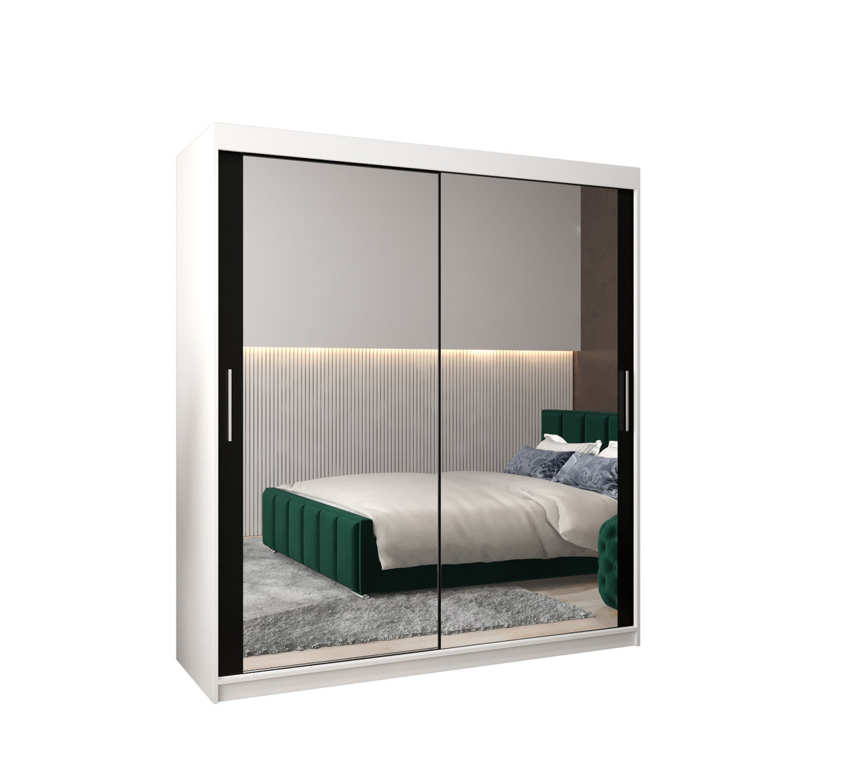 Szafa przesuwna garderoba TOKYO 3 180 gł. 62 Biały / Czarny