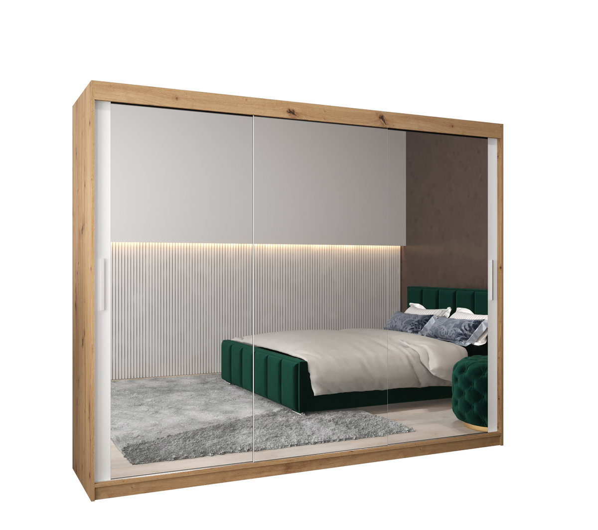 Szafa przesuwna garderoba TOKYO 3 250 gł. 62 Artisan / Biały