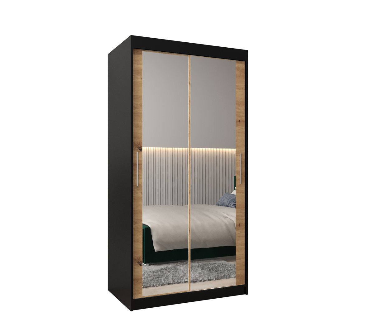 Szafa przesuwna garderoba TOKYO 3 100 gł. 62 Czarny / Artisan