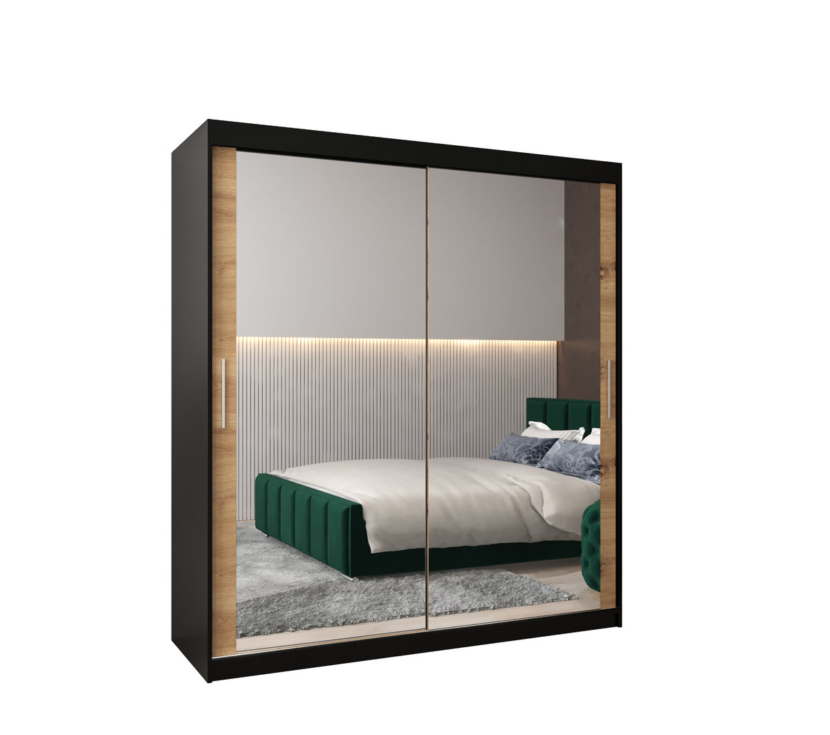 Szafa przesuwna garderoba TOKYO 3 180 gł. 62 Czarny / Artisan