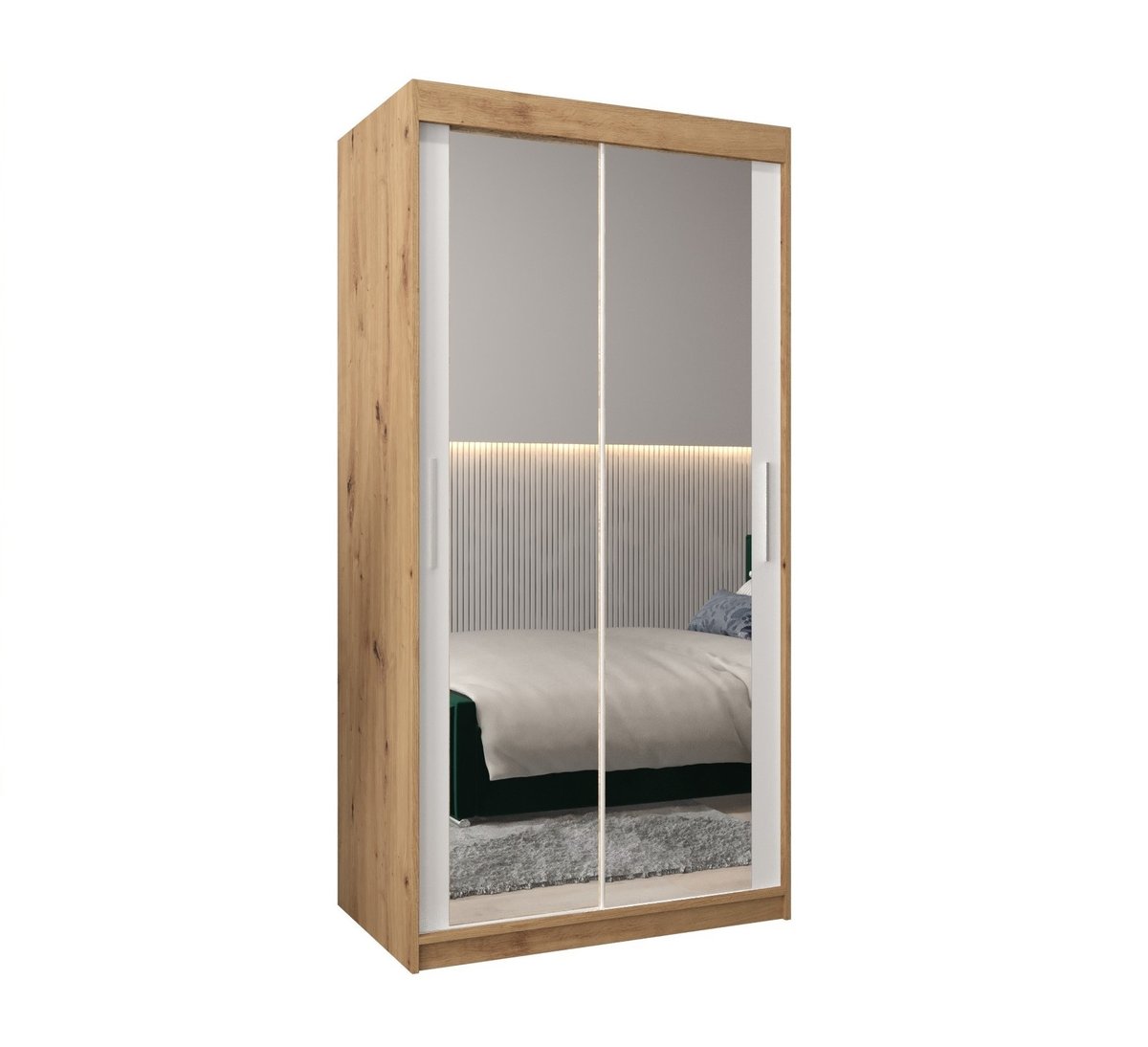 Szafa przesuwna garderoba TOKYO 3 100 gł. 62 Artisan / Biały