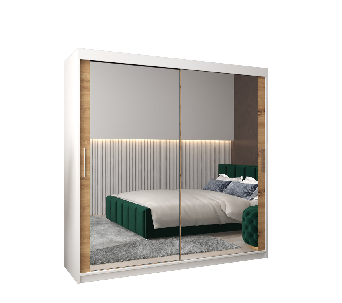 Szafa przesuwna garderoba TOKYO 3 200 gł. 62 Biały / Artisan