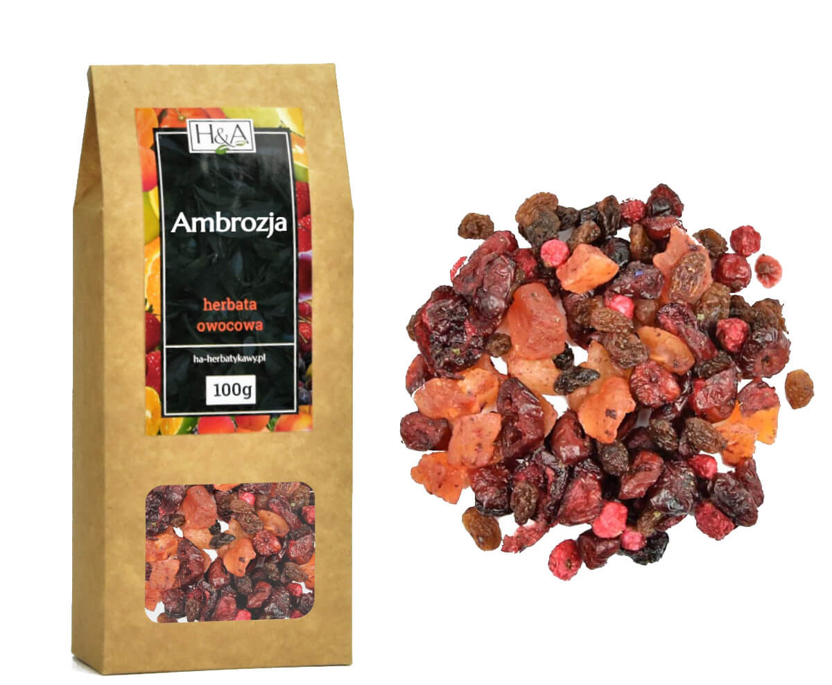 Herbata owocowa bez hibiskusa Ambrozja 100g