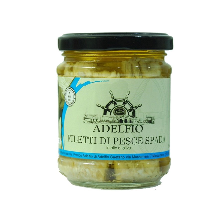 Filety z miecznika w oliwie z oliwek, 200 g / Adelfio