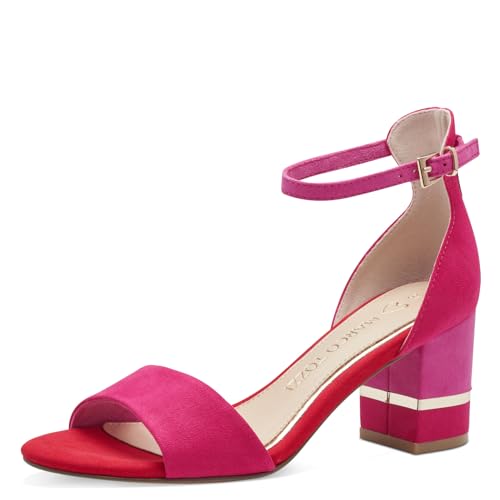 MARCO TOZZI Feel Me sandały damskie, miękka podszewka, wegańskie, 2-28303-42 sandały z obcasem, Pink Comb, 38 EU