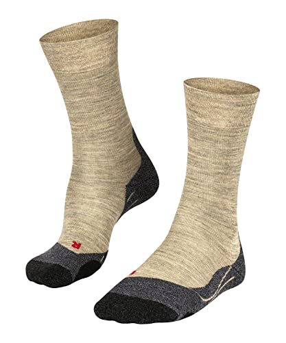 FALKE Mężczyźni Skarpety do wędrówek TK2 Explore Melange M SO Wełna Merynosa przeciw pęcherzom grube 1 Para, Zielony (Khaki 7093), 39-41