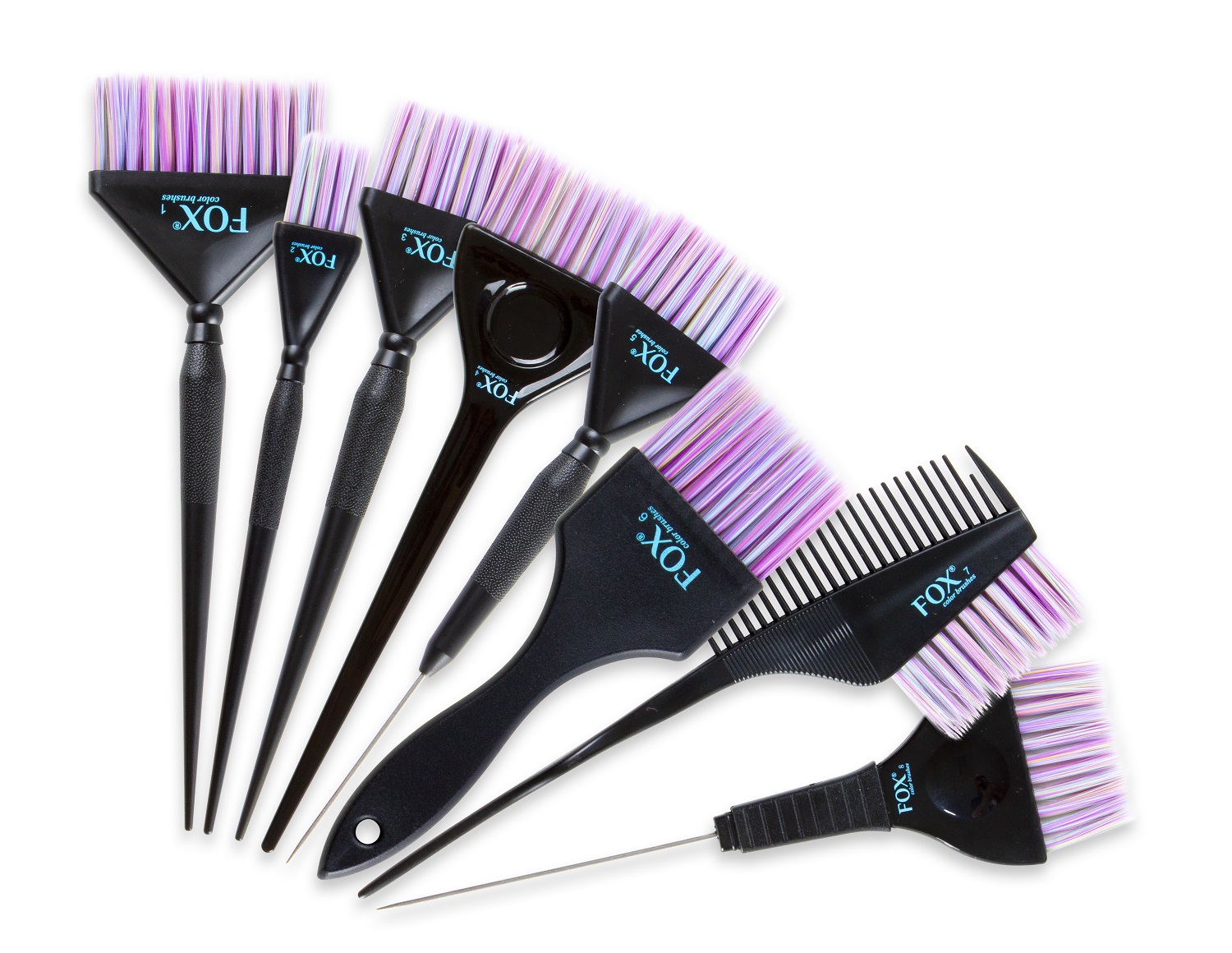Fox Color Brushes, zestaw pędzli do farbowania włosów, 8 sztuk