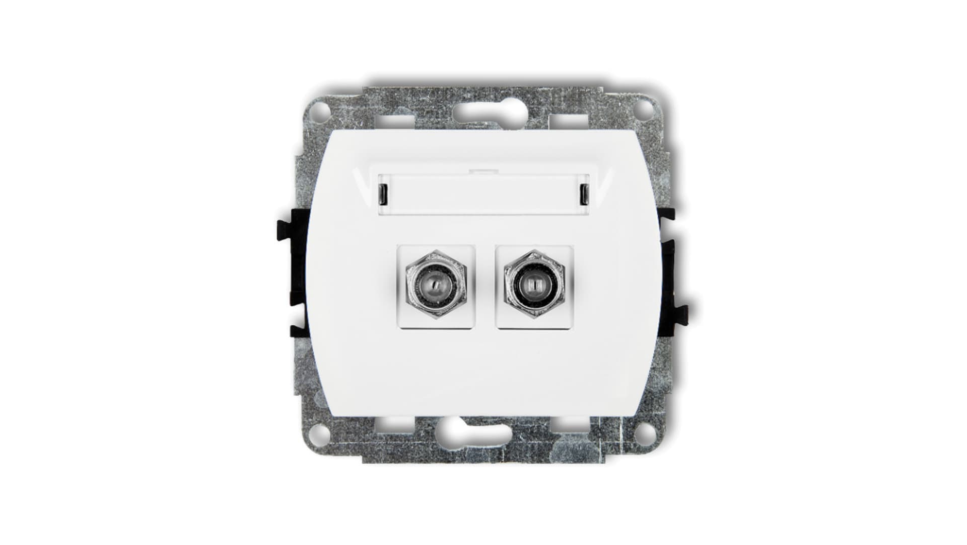 Karlik TREND GF-2 Mechanizm gniazda podwójnego antenowego typu F (SAT) biały