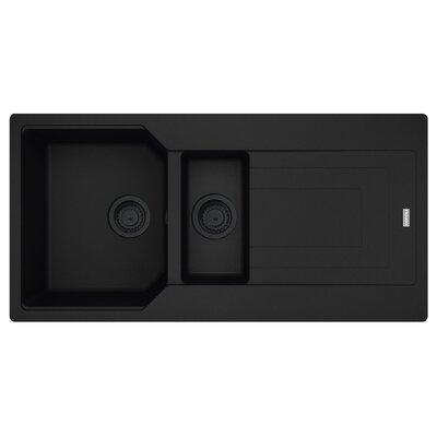 Franke Urban UBG 651-100 GSC Zlewozmywak granitowy półtorakomorowy 100x50 cm czarny mat 114.0697.747