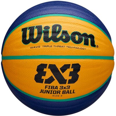Wilson FIBA 3X3 Replika JUNIOR koszykówka, rozmiar: 5, guma, do użytku wewnątrz i na zewnątrz, żółty/niebieski, WTB1133XB WTB0533XB2020