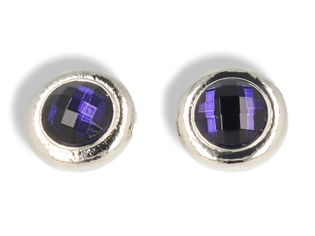 Klipsy do uszu srebrno-granatowe