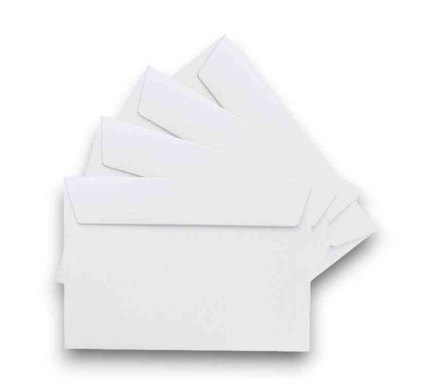 KOPERTY BIAŁE C6 ZWYKŁE KOPERTY LISTOWE SAMOKLEJĄCE TRADYCYJNE BIAŁE 80G 114x162 MM 50 SZTUK