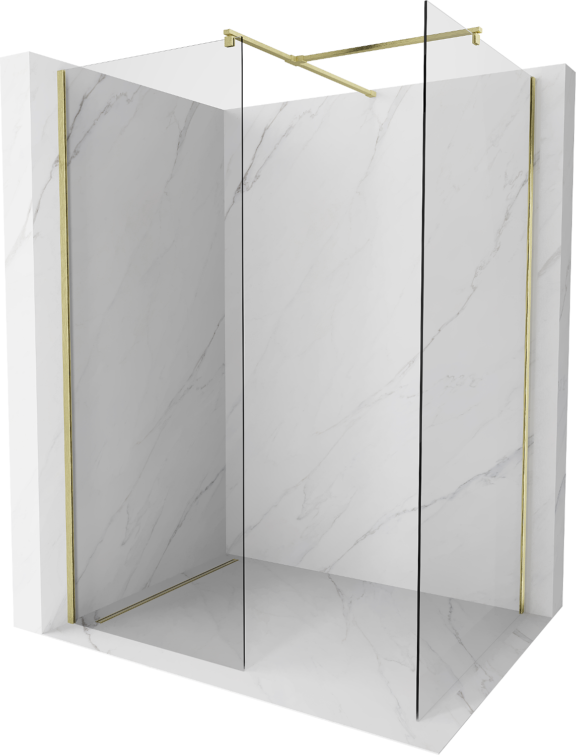 Mexen Kioto ścianka prysznicowa Walk-in 145 x 80 cm, transparent, złota szczotkowana - 800-145-202-55-00-080