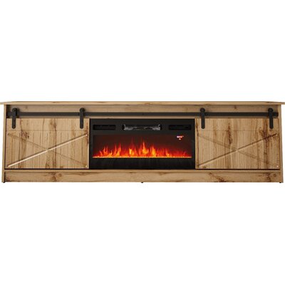 Szafka Rtv GRANERO+kominek 200x56,7x35 dąb wotan