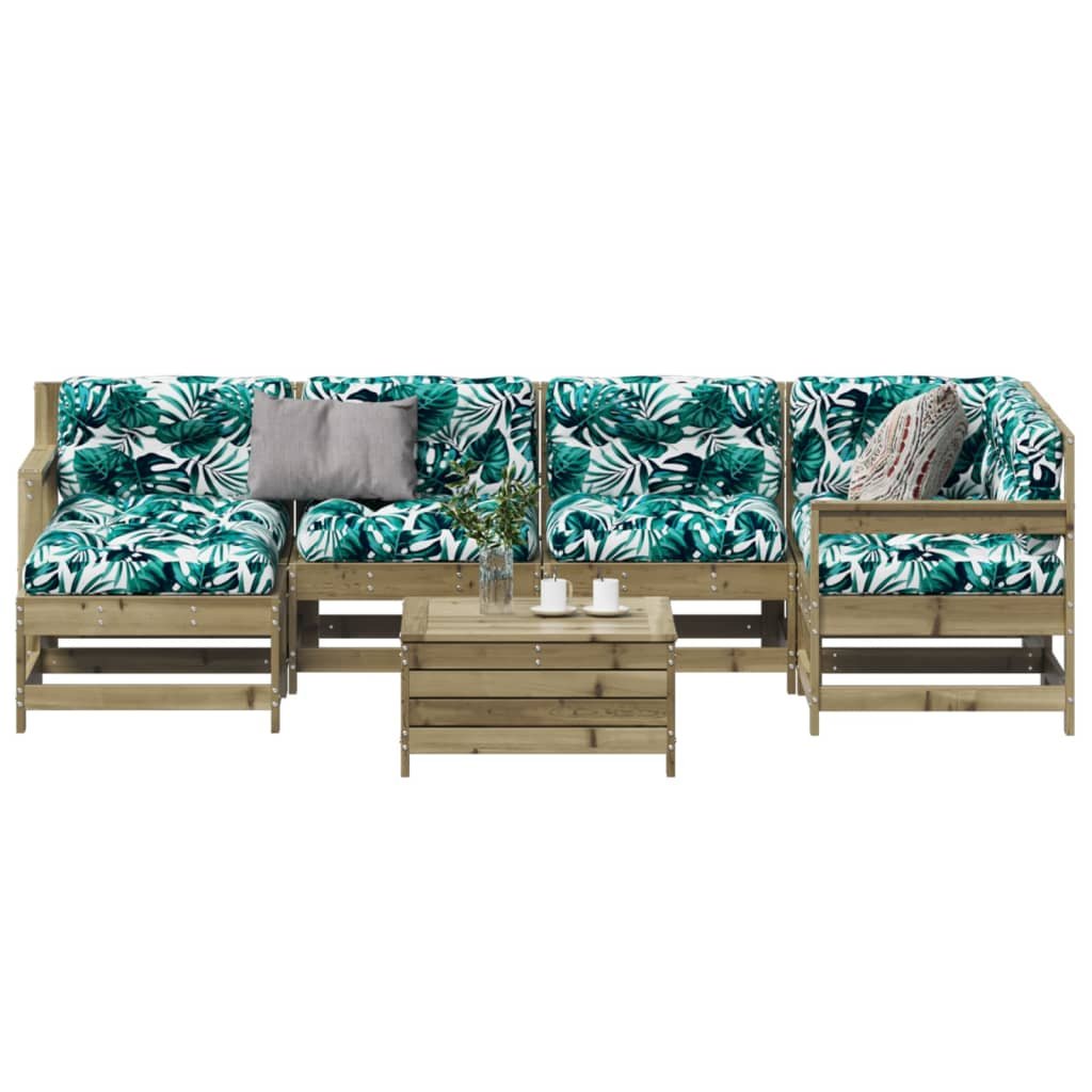 vidaXL 7-cz. zestaw mebli do ogrodu, z poduszkami, impregnowana sosna