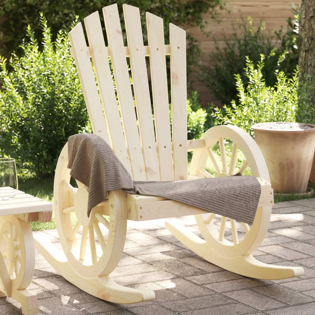vidaXL Krzesła bujane Adirondack, 2 szt., lite drewno jodłowe