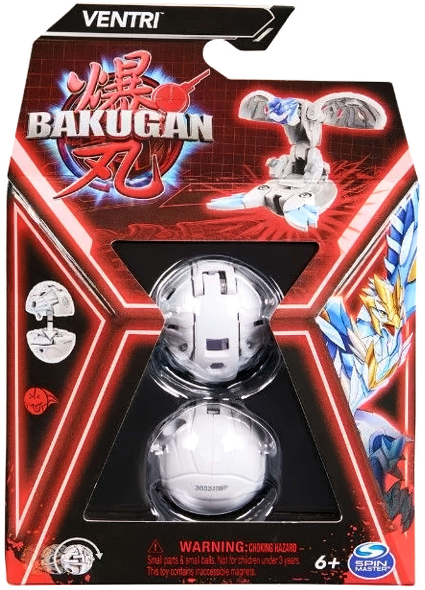 Bakugan Ventri Biała figurka bitewna transformująca + karty