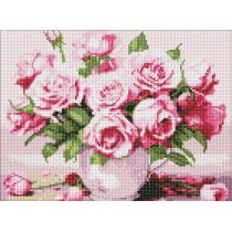 Ideyka Diamentowa mozaika - Różowe róże 30x40cm