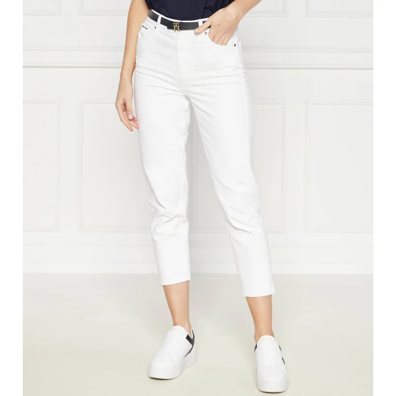 Calvin Klein Spodnie HIGH RISE TAPERED INFINITE WHITE