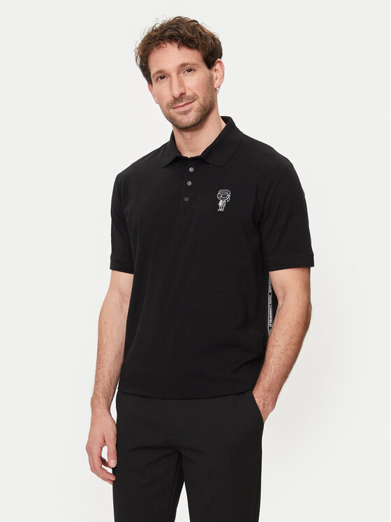 KARL LAGERFELD Polo 745023 542221 Czarny Regular Fit