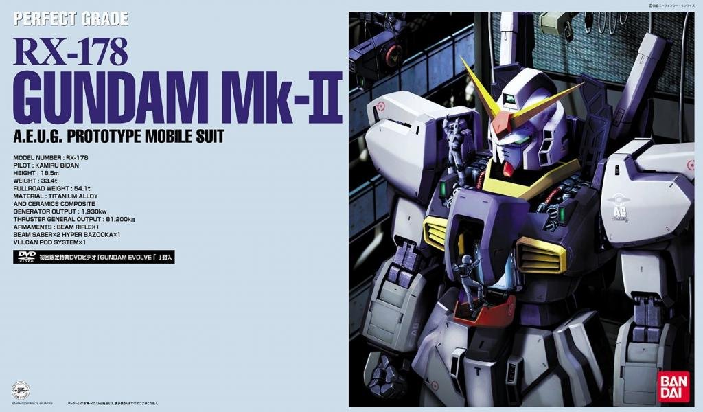 gundam - model kit - perfect grade - rx-178 mk ii aeug prototype 1/60